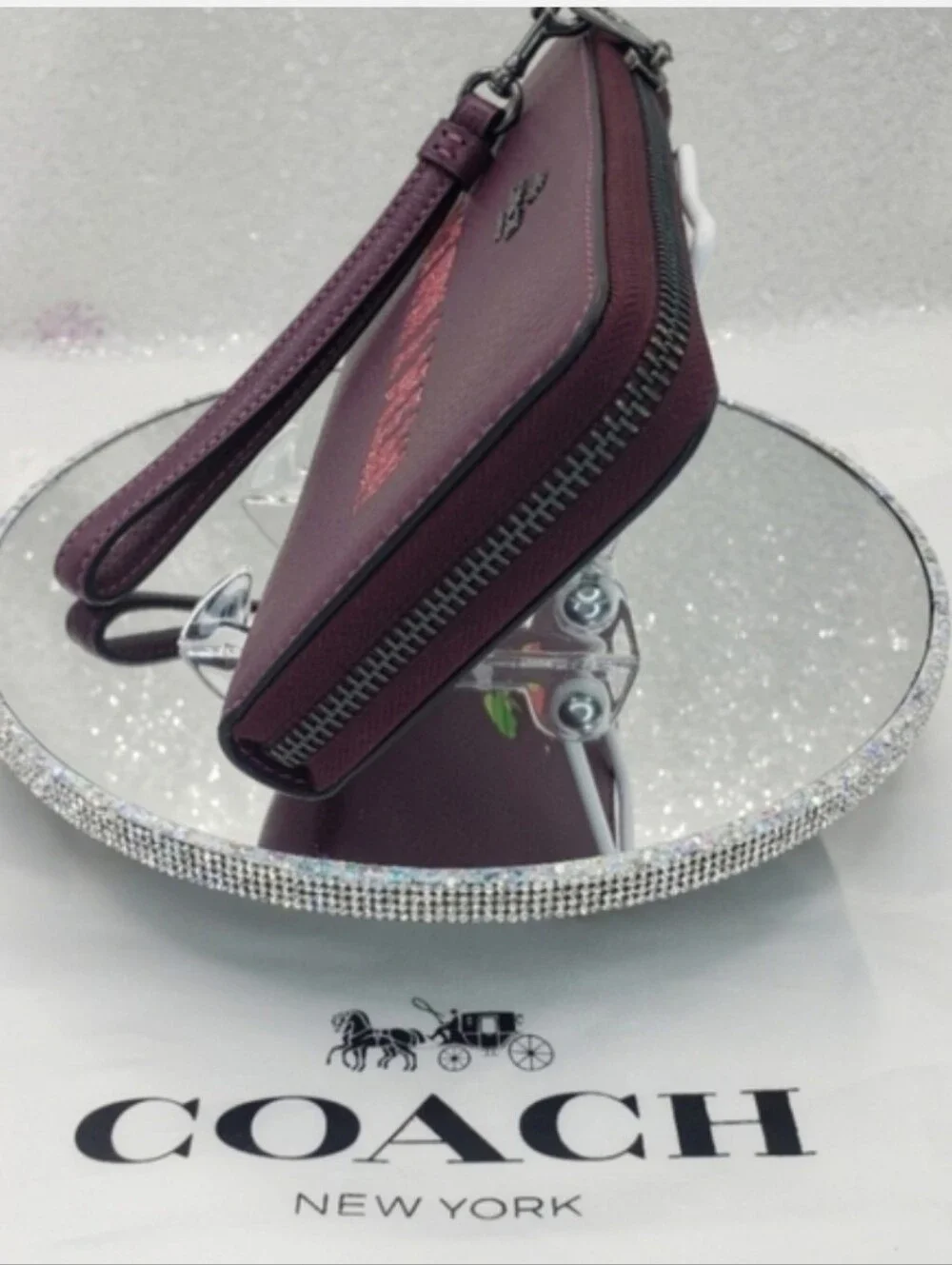 Coach x Disney Long Zip Around Wallet Once Upon A Dream Wrist Strap
